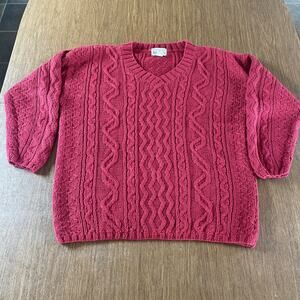 Large Hand Knitted Aeropostale Cable Knit Sweater Large